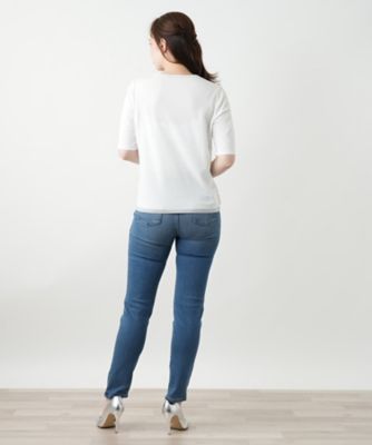 フラワー柄切替ニット【Ｌｅｉｌｉａｎ　ＷＨＩＴＥ　ＬＡＢＥＬ】