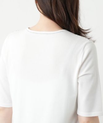 フラワー柄切替ニット【Ｌｅｉｌｉａｎ　ＷＨＩＴＥ　ＬＡＢＥＬ】
