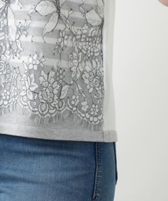 フラワー柄切替ニット【Ｌｅｉｌｉａｎ　ＷＨＩＴＥ　ＬＡＢＥＬ】