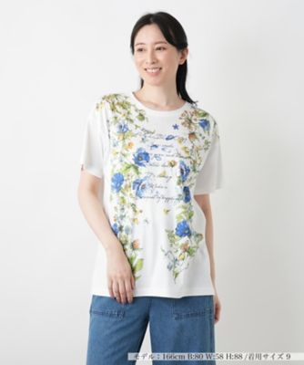 ＜Leilian (Women)＞プリントＴシャツ【Ｌｅｉｌｉａｎ　ＷＨＩＴＥ　ＬＡＢＥＬ】