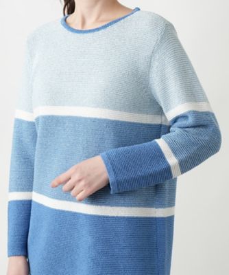 配色クルーネックニット