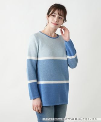 ＜Leilian (Women)＞配色クルーネックニット