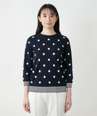 ドットクルーネックニット