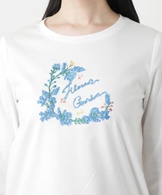 刺繍クルーネックTシャツ | Leilian (Women)/レリアン | 三越