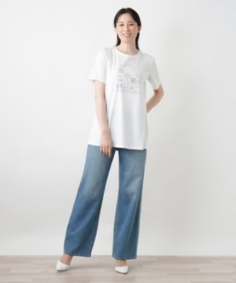 ビーズイラストＴシャツ【Ｌｅｉｌｉａｎ　ＷＨＩＴＥ　ＬＡＢＥＬ】