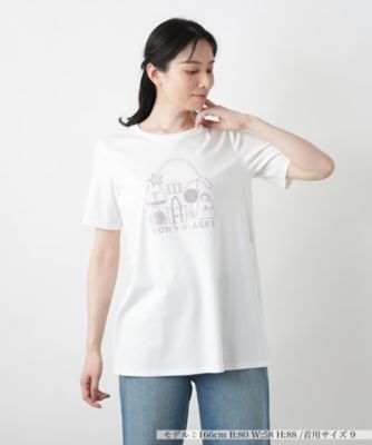 ビーズイラストＴシャツ【Ｌｅｉｌｉａｎ　ＷＨＩＴＥ　ＬＡＢＥＬ】