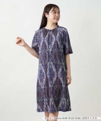 ＜Leilian (Women)＞プリントフレアワンピース【Ｌｅｉｌｉａｎ　ＷＨＩＴＥ　ＬＡＢＥＬ】