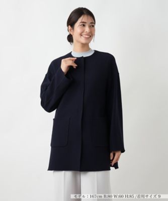＜Leilian (Women)＞ノーカラーコート【Ｌｅｉｌｉａｎ　ＷＨＩＴＥ　ＬＡＢＥＬ】