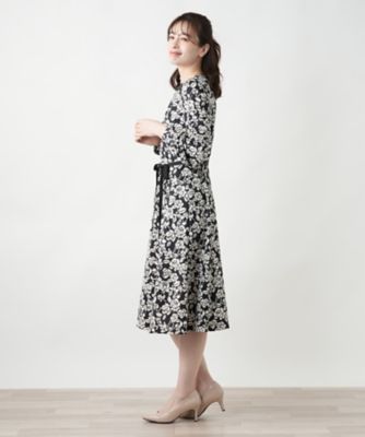 プリントフレアワンピース【ＲＯＣＨＡＳ　Ｐｒｅｍｉｅｒｅ】