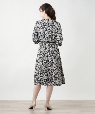 プリントフレアワンピース【ＲＯＣＨＡＳ　Ｐｒｅｍｉｅｒｅ】