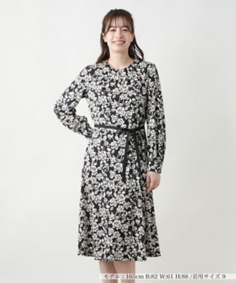プリントフレアワンピース【ＲＯＣＨＡＳ　Ｐｒｅｍｉｅｒｅ】