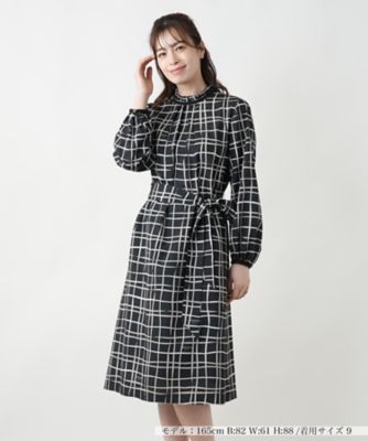 Leilian (Women)/レリアン チェックフレアワンピース【ROCHAS Premiere】【RATTI】