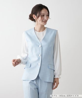 ＜Leilian (Women)＞Ｖネックベスト【ＲＯＣＨＡＳ　Ｐｒｅｍｉｅｒｅ】