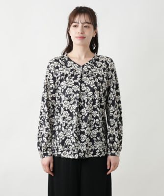 ROCHAS Premiere レリアン　シフォン花柄フリルブラウス ROCHAS Premiere レリアン シフォン花柄フリルブラウス - メルカリ