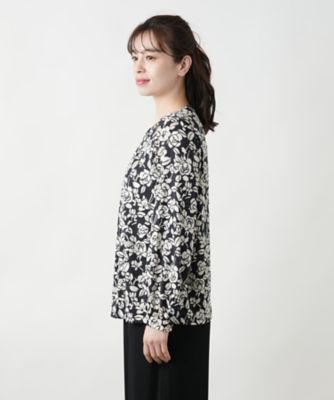 Leilian / レリアン プリントタックブラウス【ROCHAS Premiere】 プリントタックブラウス【ROCHAS Premiere】|レリアン