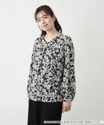 プリントタックブラウス【ROCHAS Premiere