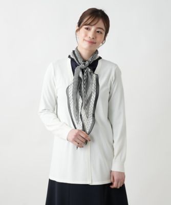 ストライプ切替スカーフ | Leilian (Women)/レリアン | 三越伊勢丹