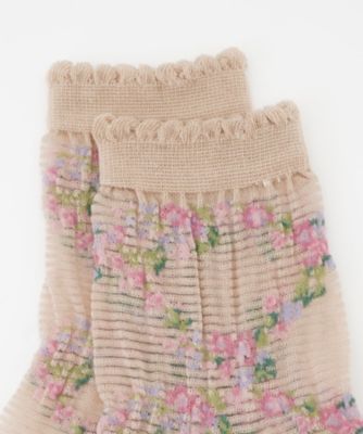 小花柄ショートソックス
