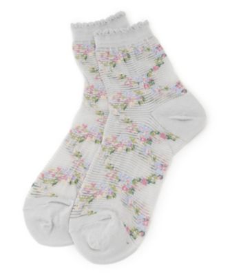 小花柄ショートソックス