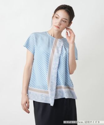 ＜BOURGE (Women)＞スカーフ柄ブラウス