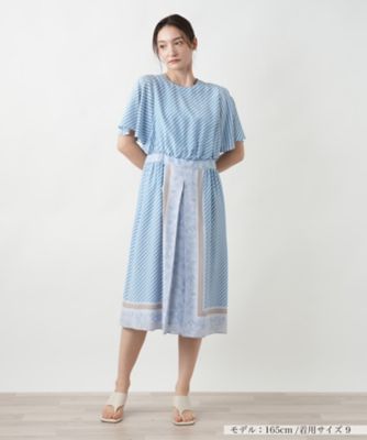 スカーフ柄ワンピース