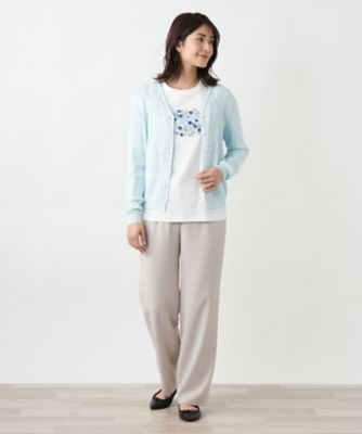 フラワー刺繍Ｖネックカーディガン【ＣＯＲＳＩＮＩ　＆　ＰＲＯＴＩ】