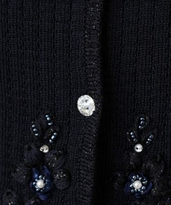 フラワー刺繍Ｖネックカーディガン【ＣＯＲＳＩＮＩ　＆　ＰＲＯＴＩ】