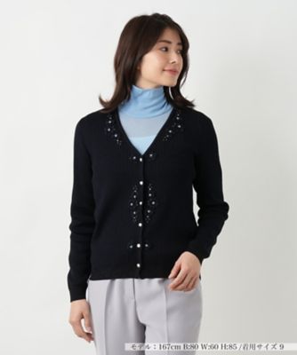 フラワー刺繍Ｖネックカーディガン【ＣＯＲＳＩＮＩ　＆　ＰＲＯＴＩ】