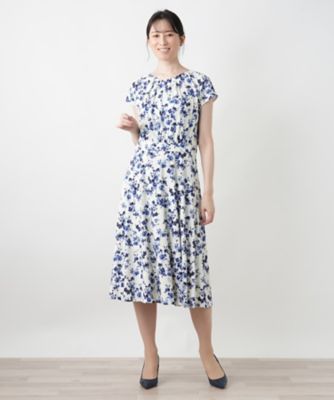 プリントフレアワンピース【ＲＯＣＨＡＳ　Ｐｒｅｍｉｅｒｅ】