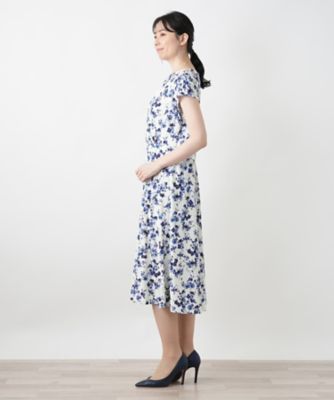 プリントフレアワンピース【ＲＯＣＨＡＳ　Ｐｒｅｍｉｅｒｅ】