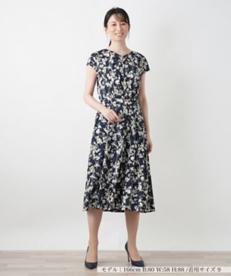 プリントフレアワンピース【ＲＯＣＨＡＳ　Ｐｒｅｍｉｅｒｅ】