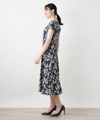 プリントフレアワンピース【ＲＯＣＨＡＳ　Ｐｒｅｍｉｅｒｅ】
