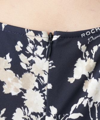 プリントフレアワンピース【ＲＯＣＨＡＳ　Ｐｒｅｍｉｅｒｅ】