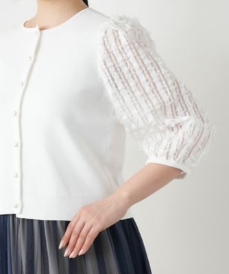 【店舗人気】切替ボリュームスリーブカーディガン