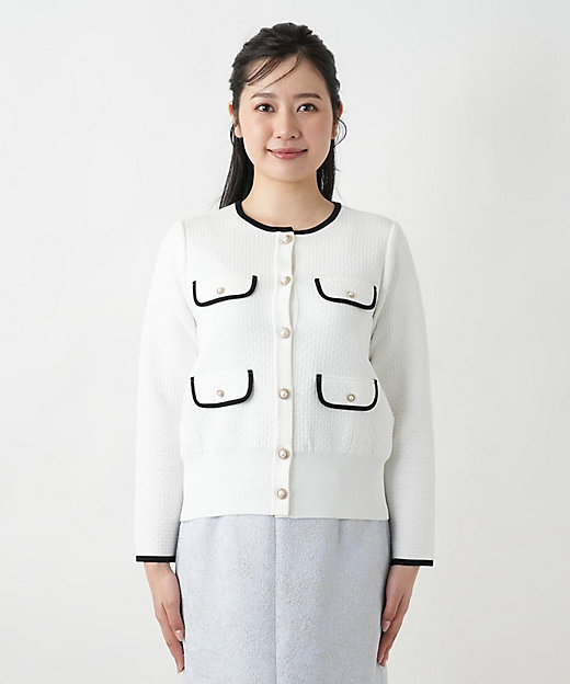 ノーカラーニットジャケット【BOURGE】 | BOURGE (Women ノーカラーニットジャケット【BOURGE】 | BOURGE (Women