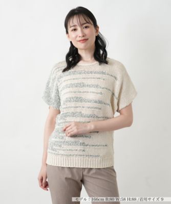 ＜Leilian (Women)＞ランダムボーダーセーター