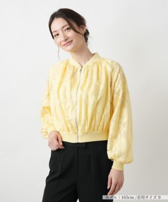 ＜Leilian (Women)＞フラワー刺繍シアーブルゾン