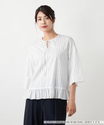 ＜BOURGE (Women)＞ストライプブラウス