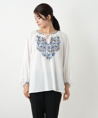 刺繍スモックブラウス | Leilian (Women)/レリアン | 三越伊勢丹