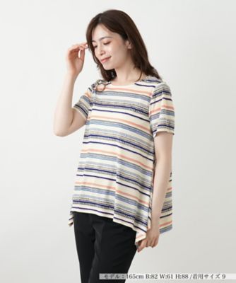 ＜Leilian (Women)＞マルチボーダーカットソー