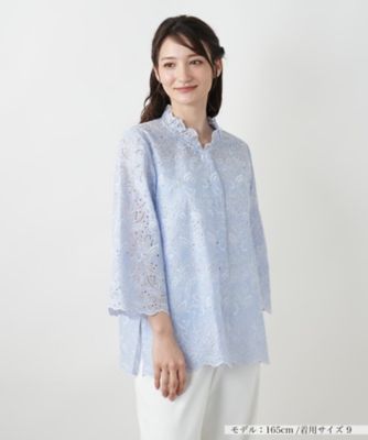 ＜Leilian (Women)＞カットワークレースブラウス