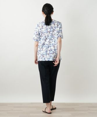 【極美品】レリアン Leilian リーフ柄カットソー ゆったり M 薄手 プリントカットソー | Leilian (Women)/レリアン | 三越伊勢丹