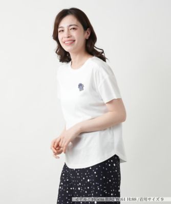 レリアン Leilian コットンTシャツ （アイボリー） レリアン Leilian クルーネックTシャツ （アイボリー