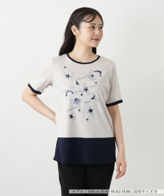 スパンコール刺繍カットソー