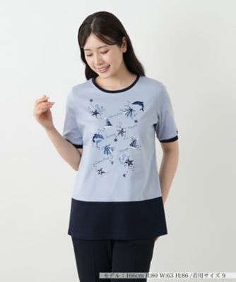 ＜Leilian (Women)＞スパンコール刺繍カットソー