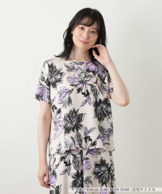 Leilian (Women)/レリアン 花柄クルーネックブラウス