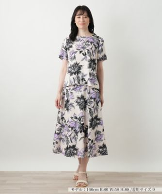 極美品♡レリアン(Leilian)フレアスカートAライン【13＋号】日本製 花柄 花柄フレアスカート | Leilian (Women)/レリアン | 三越伊勢丹