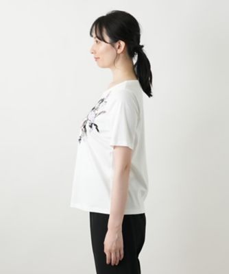 花柄クルーネックカットソー