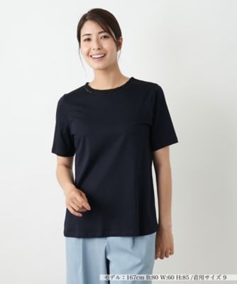 ＜Leilian (Women)＞刺繍クルーネックカットソー