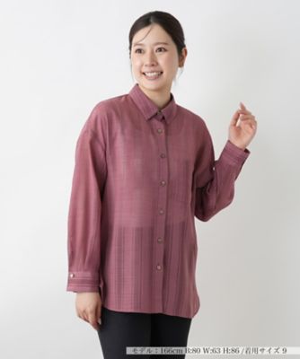 ＜Leilian (Women)＞透かしストライプブラウス